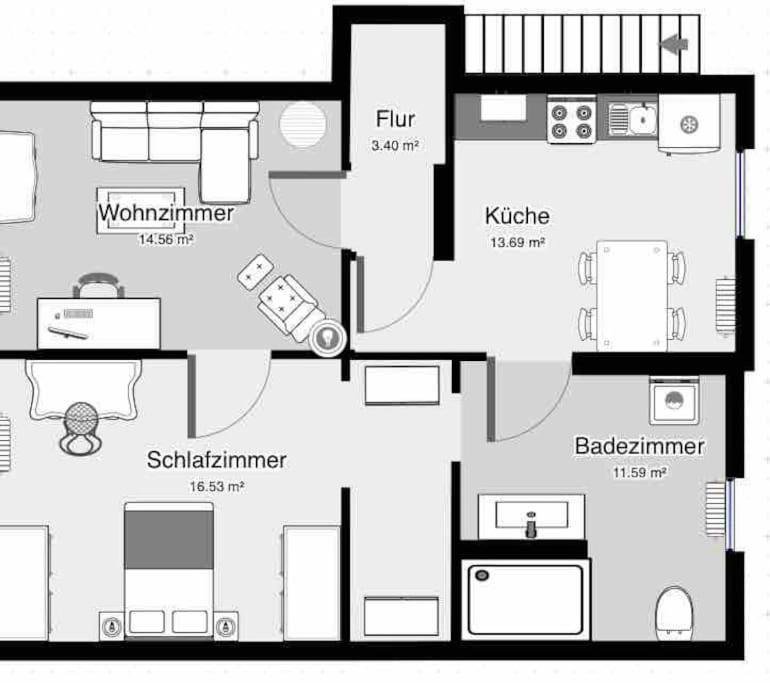 Apartment 65qm Luxus Mit Whirlpool Uni Naehe *